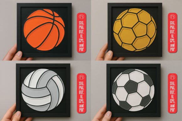 Download Layered Papercut Ball SVG Cut File Bundle - Paper Collection