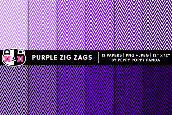Download Purple Zig Zags Chevron Digital Paper Set - Digital paper Collection