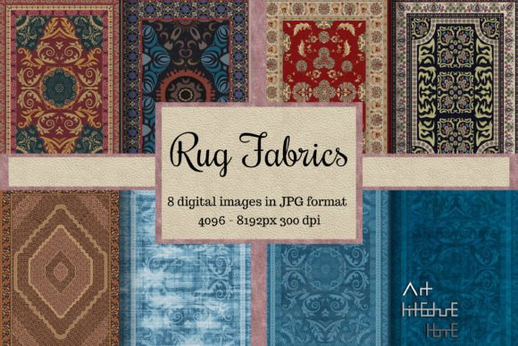 Download 8 Rug Fabric Textures, Traditional Rugs - Textures Collection