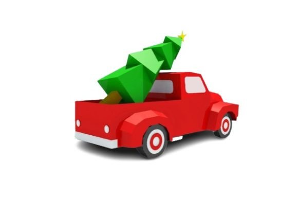 Download Christmas Truck 3D Paper Sculpture Craft - Paper Collection