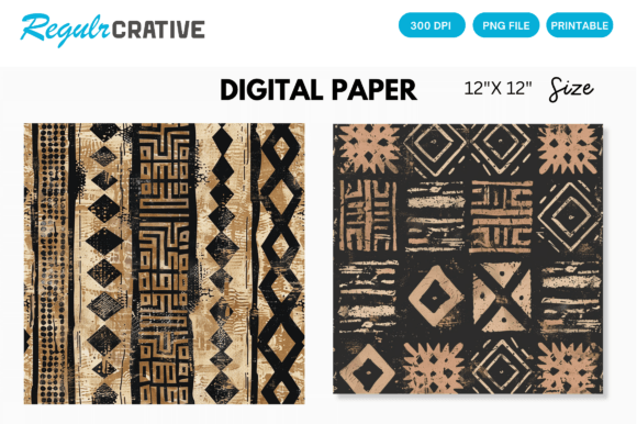 Download Digital Paper Pack African Mud Cloth - Digital paper Collection