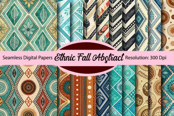 Download Ethnic Fall Abstract Digital Paper - Digital paper Collection