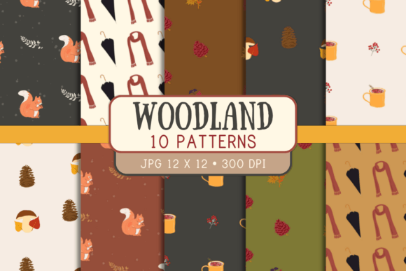 Download Woodland Fall Digital Paper Pack - Digital paper Collection