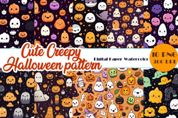 Download Cute Creepy Halloween Digital Paper Pack - Premium Resources