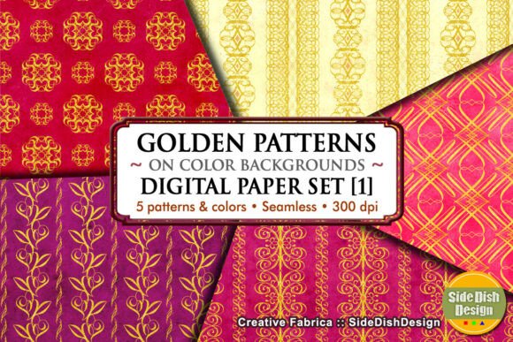 Download Golden Patterns Digital Papers [1] - Digital paper Collection