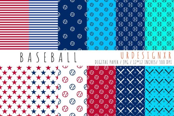 Download Digital Paper Pack, Seamless, Baseball - Digital paper Collection