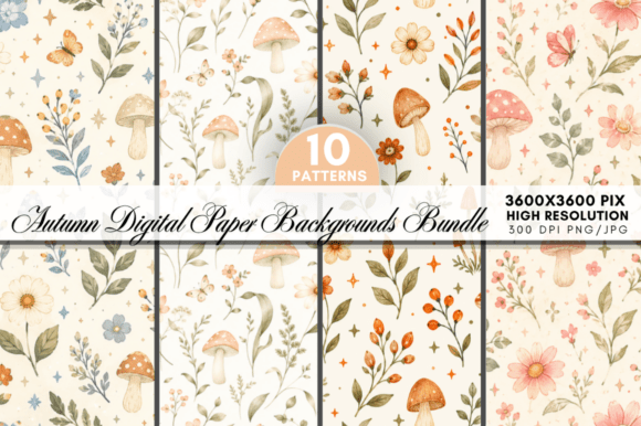 Download Autumn Digital Paper Bundle,Autumn - Digital paper Collection
