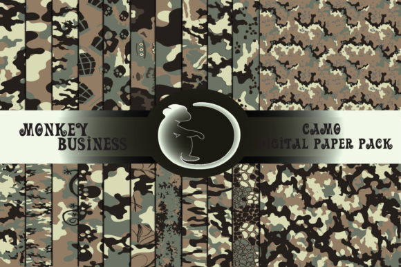 Download Digital Paper Pack, 22 Camo Prints - Digital paper Collection