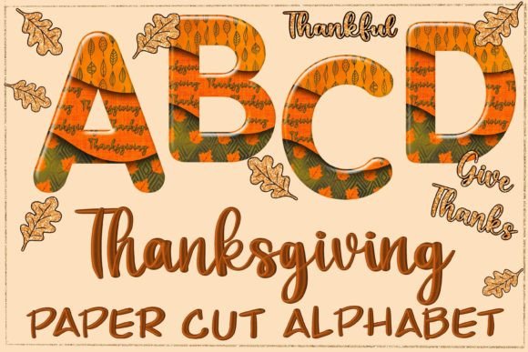 Download Thanksgiving Paper Cut Alphabet-Part 2 - Paper Collection