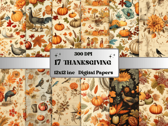 Download Pumpkin Harvest Thanksgiving Paper Pack - Paper Collection