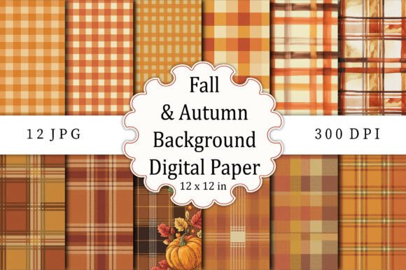Download Fall &amp; Autumn Background Digital Paper - Digital paper Collection