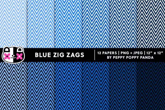 Download Cute Blue Zig Zag Chevron Digital Paper - Digital paper Collection