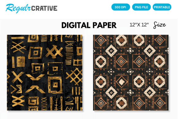 Download Digital Paper Pack African Mud Cloth - Digital paper Collection