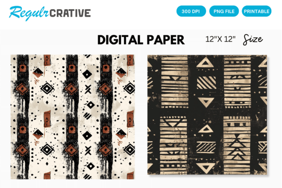 Download Digital Paper Pack African Mud Cloth - Digital paper Collection