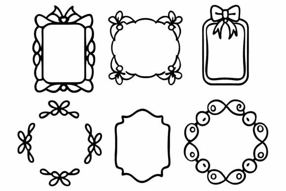 Download Hand Drawn Ornate Frames with Bows - Bow Collection