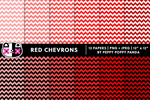 Download Red Chevron Digital Paper Set - Digital paper Collection