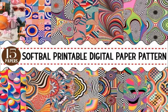 Download Softbal Printable Digital Paper Pattern - Digital paper Collection