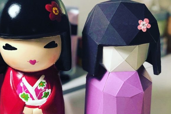 Download Kokeshi Doll Paper Sculpture - Paper Collection