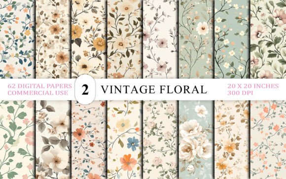Download Seamless Vintage Floral Wallpaper Bg - Paper Collection
