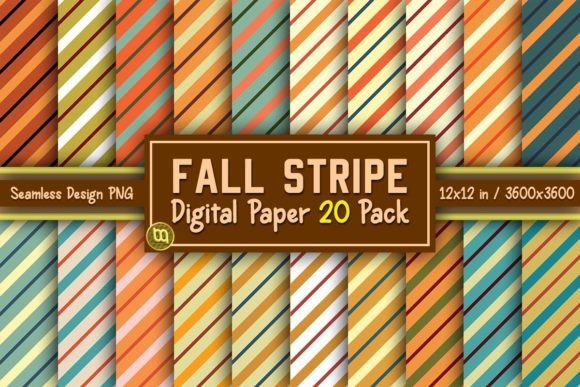 Download Fall Stripe Thanksgiving Paper 20 Pack - Paper Collection