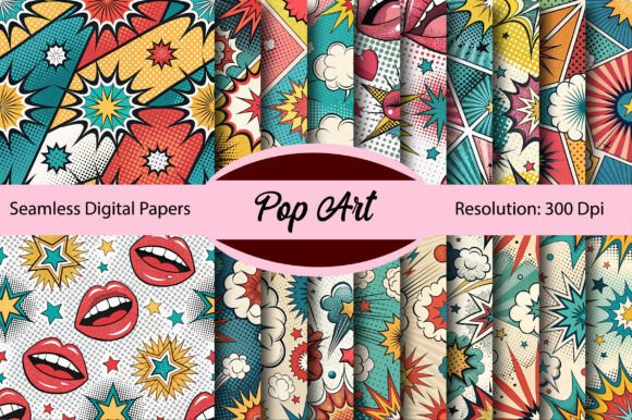 Download Pop Art Seamless Digital Paper - Digital paper Collection