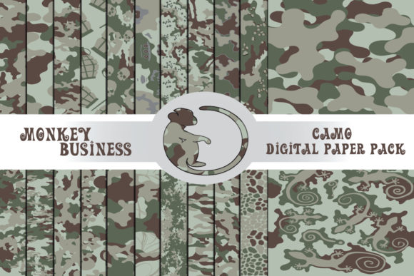 Download Digital Paper Pack, Camo Illustrations - Digital paper Collection