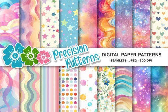 Download Pastel Rainbow Digital Paper - Bow Collection