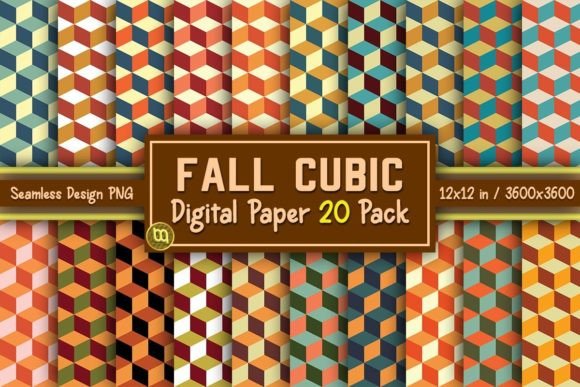Download Fall Cubic Thanksgiving Paper 20 Pack - Paper Collection