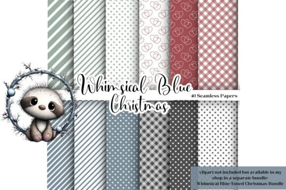 Download Whimsical Blue Christmas Seamless Paper - Paper Collection