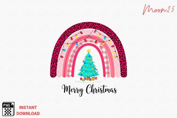 Download Pink Leopard Christmas Rainbow PNG - Bow Collection