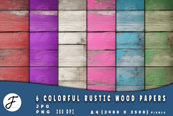 Download Colorful Rustic Wood Papers - Paper Collection