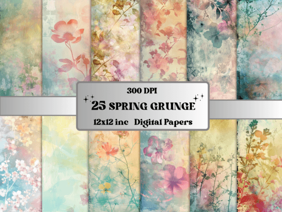 Download Spring Grunge Floral Background Paper - Paper Collection