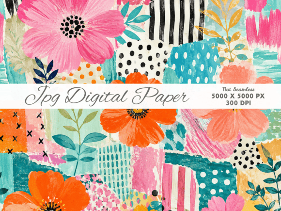 Download Painterly Abstract Digital Paper JPG - Digital paper Collection