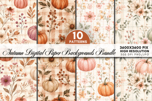 Download Autumn Digital Paper Bundle - Digital paper Collection