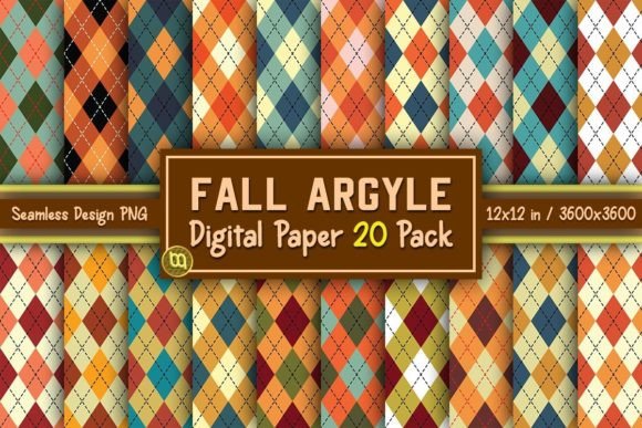 Download Fall Argyle Thanksgiving Paper 20 Pack - Paper Collection