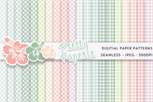 Download 20 Gingham Digital Paper Backgrounds - Digital paper Collection