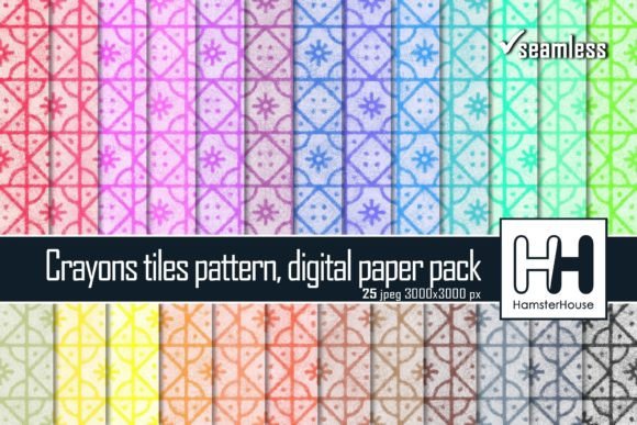 Download Crayons Tiles Pattern Digital Papers - Digital paper Collection