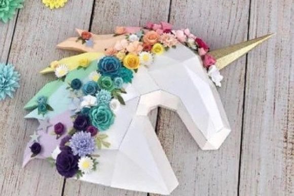 Download Unicorn Head Paper Sculpture - Paper Collection