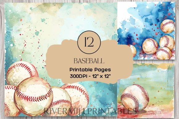 Download Baseball Background Digital Paper Pack - Digital paper Collection