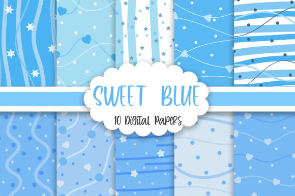 Download Sweet Blue Background Digital Papers - Digital paper Collection