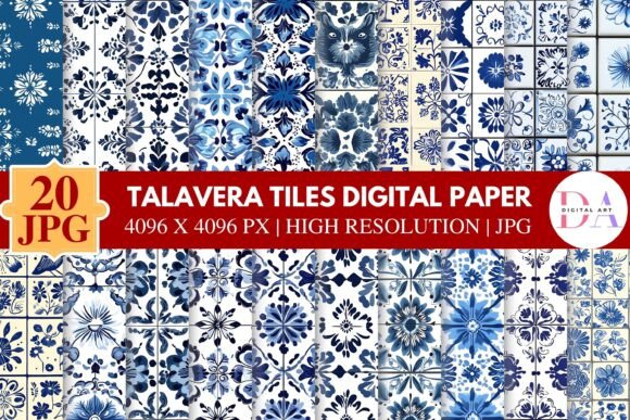 Download Talavera Tiles Digital Paper - Digital paper Collection
