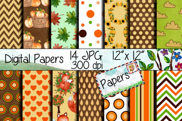 Download Autumn Digital Paper Pack - Digital paper Collection