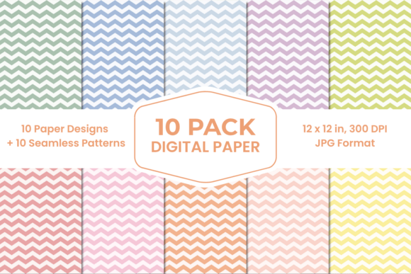 Download Pastel Chevron Digital Paper Pack Easter - Digital paper Collection