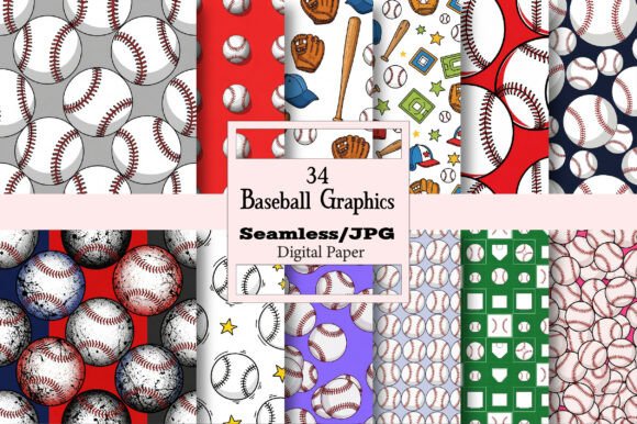 Download Baseball Digital Paper Graphics - Digital paper Collection