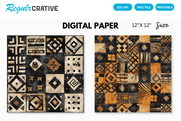Download Digital Paper Pack African Mud Cloth - Digital paper Collection