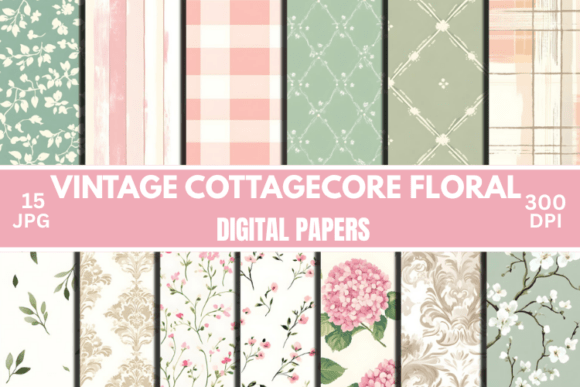 Download Cottagecore Floral Digital Paper Bundle - Digital paper Collection