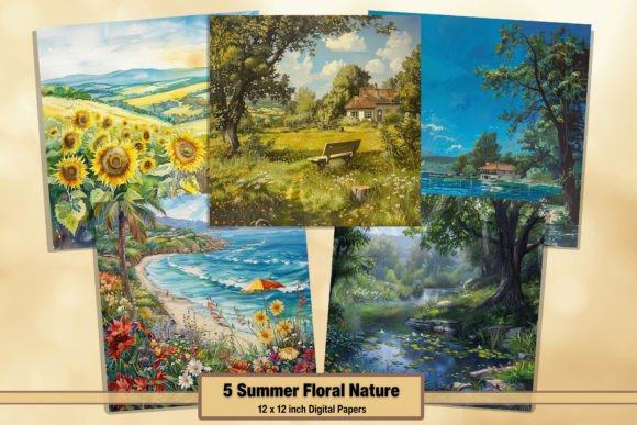 Download Summer Floral Nature Digital Papers 55 - Digital paper Collection
