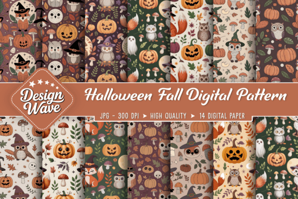 Download Halloween Fall Digital Paper Pack - Digital paper Collection