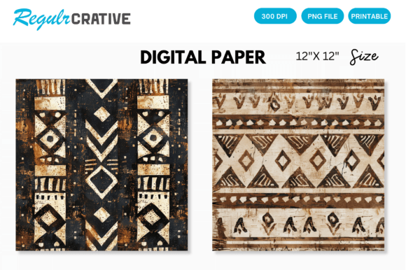 Download Digital Paper Pack African Mud Cloth - Digital paper Collection