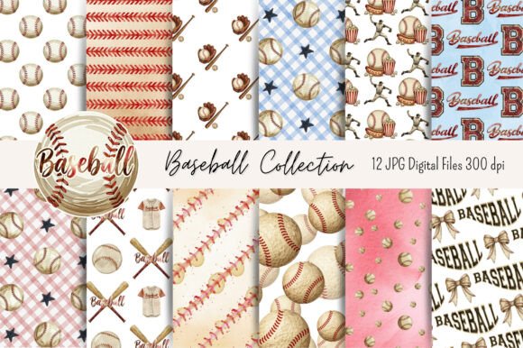 Download Baseball Collection Digital Paper - Digital paper Collection